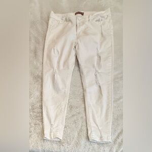 Wax Jeans White Wash Distressed Denim Butt I Love You Fit, Women’s 13 / 31